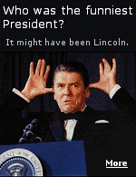 President Reagon telling a story about a moose. A list of the presidents you would least suspect of being funny would include Abraham Lincoln and Calvin Coolidge.